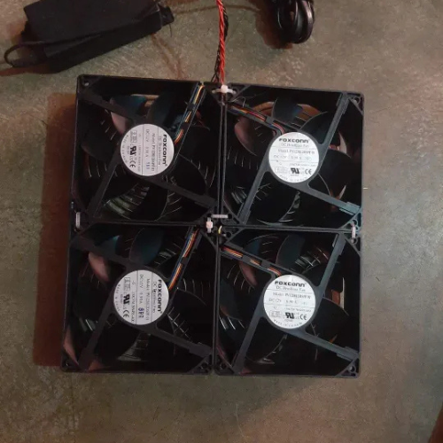 12V DC 4-Fan Set with Power Supply – High-Speed Cooling for PC, Solar, inverter & Exhaust Use