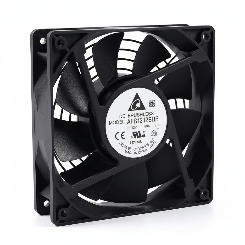 DELTA 120mm 12V 1.6A Cooling Fan – High-Speed, Dual Ball Bearing EXHAUST Fan with Power Supply