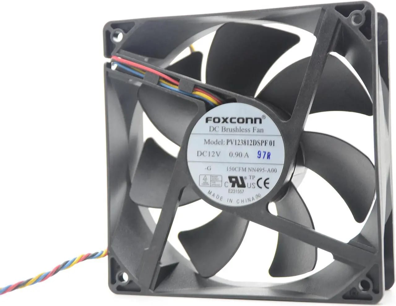 Foxconn 120mm 12V Cooling Fan – Durable, High-Speed, Multi-Purpose Exhaust Fan