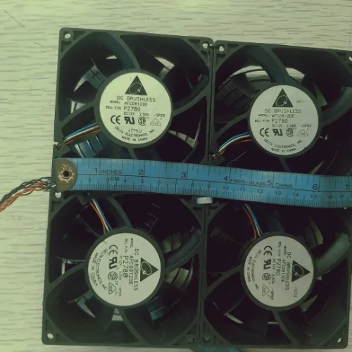 12V 2.5A High-Speed 4-Fan Set – 92mm Delta Cooling Fans for Exhaust, Battery & Solar Use