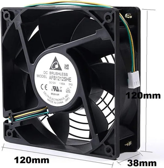 DELTA 120mm 12V 1.6A Cooling Fan – High-Speed, Dual Ball Bearing, 5-Pin