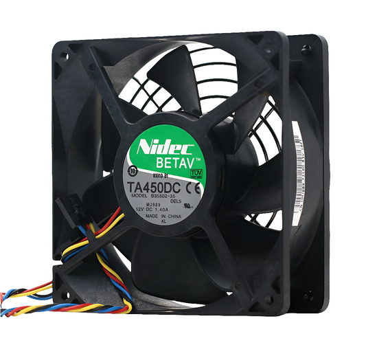 NIDEC 120mm 12V Cooling Fan – High-Speed, Dual Ball Bearing, 5-Pin DC Brushless