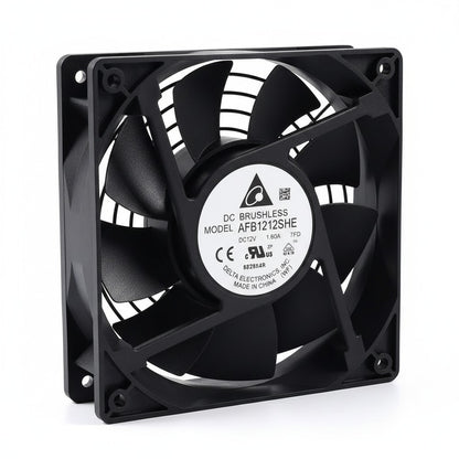DELTA 120mm 12V 1.6A Cooling Fan – High-Speed, Dual Ball Bearing EXHAUST Fan with Power Supply