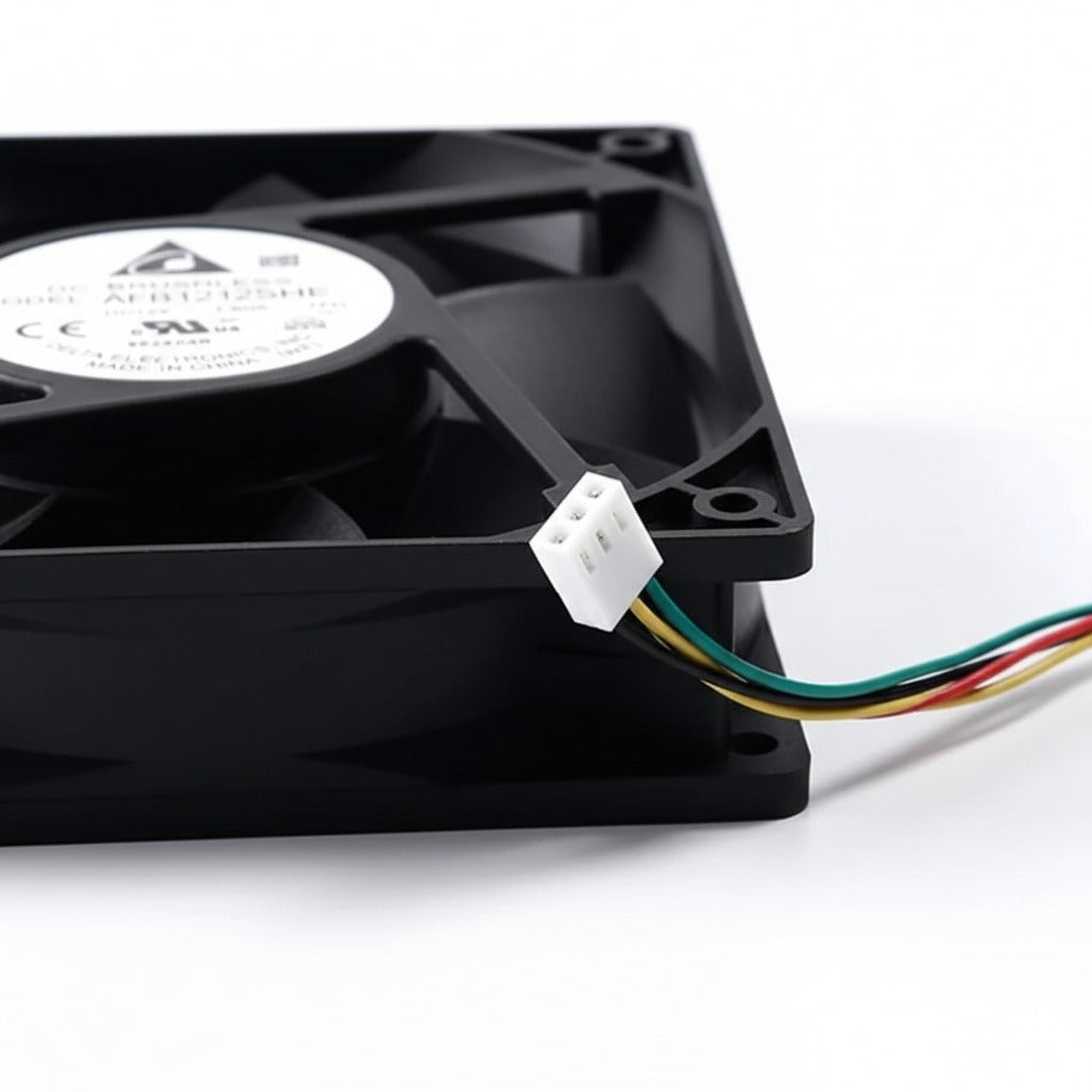 DELTA 120mm 12V 1.6A Cooling Fan – High-Speed, Dual Ball Bearing EXHAUST Fan with Power Supply