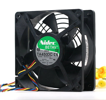 NIDEC 120mm 12V Cooling Fan – High-Speed, Dual Ball Bearing, 5-Pin DC Brushless