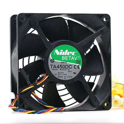 NIDEC 120mm 12V Cooling Fan – High-Speed, Dual Ball Bearing, 5-Pin DC Brushless